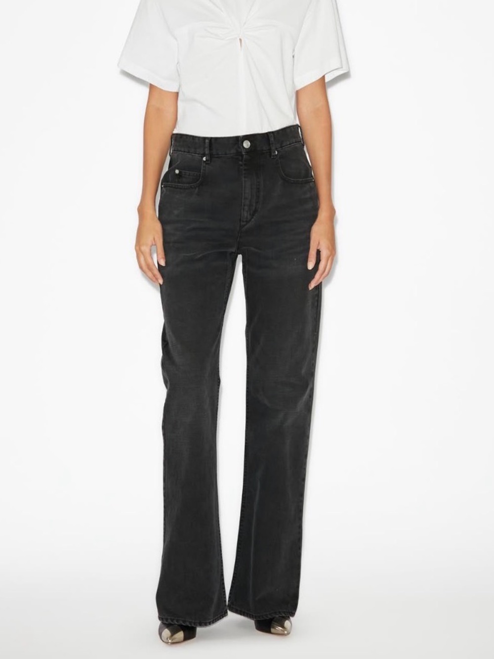 High-Rise Black Wide-Leg Jeans